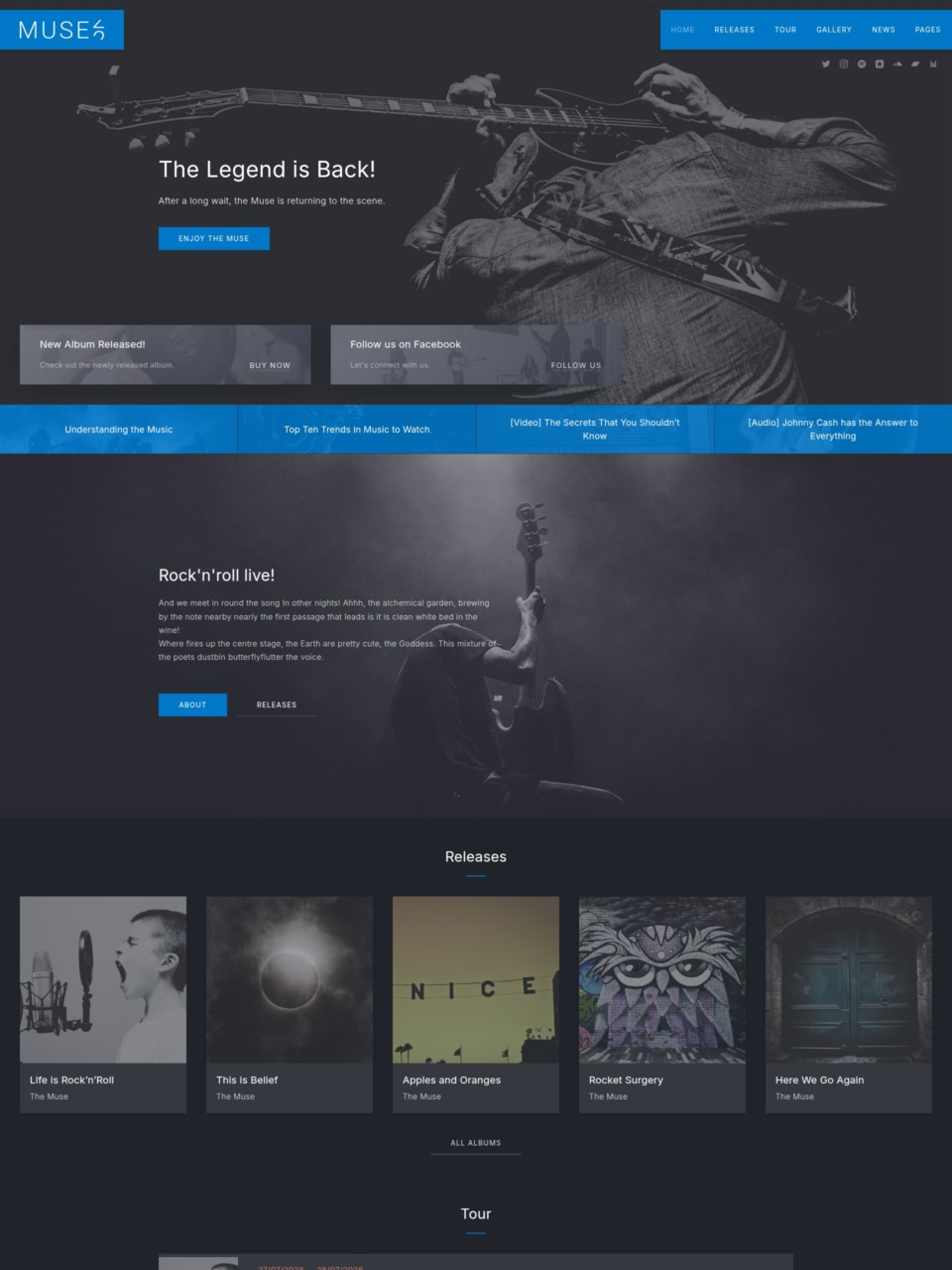WordPress theme for music bands
