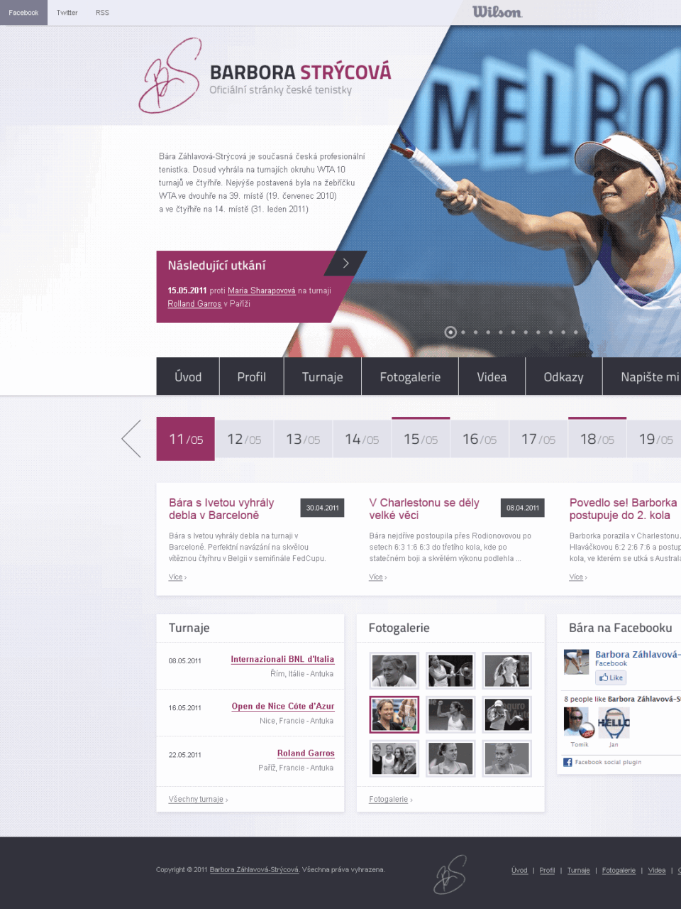 Tennis Athlete Portfolio and Fan Site Web Design