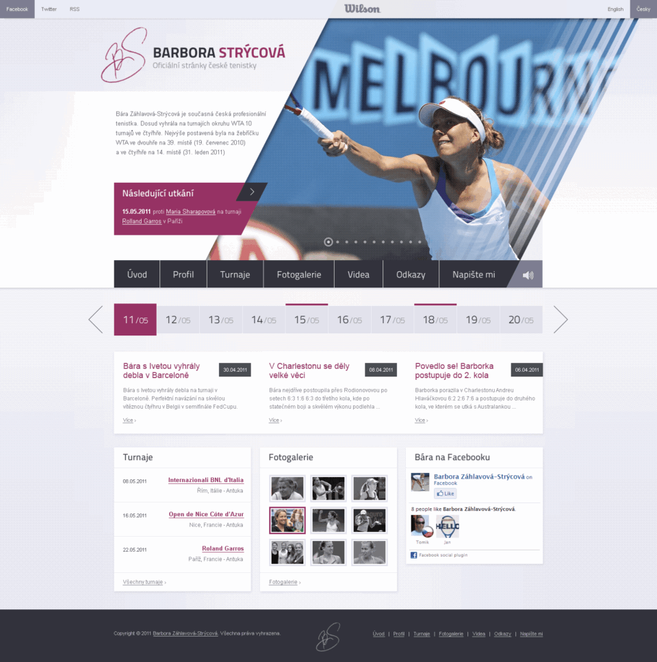 Tennis Athlete Portfolio and Fan Site Web Design
