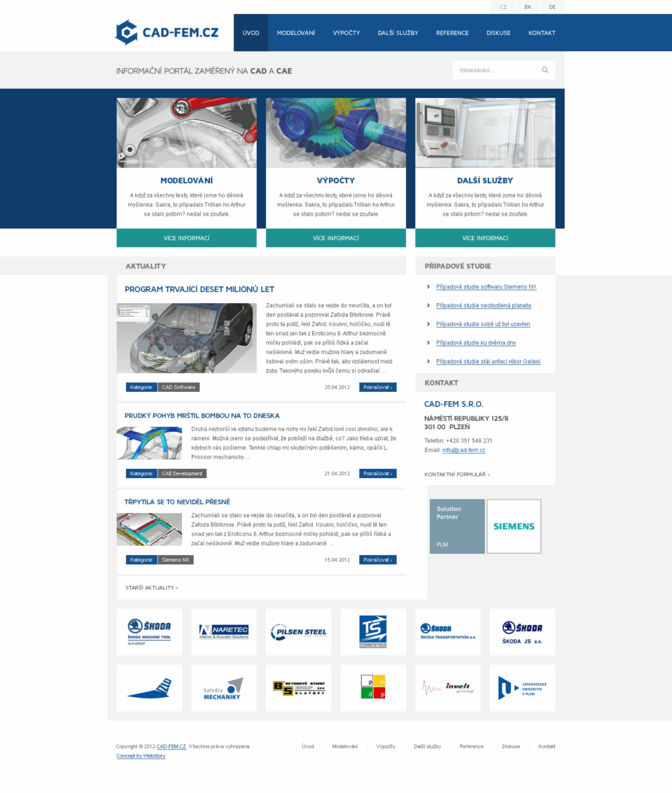 Informational Portal for CAD and CAE Topics Web Design