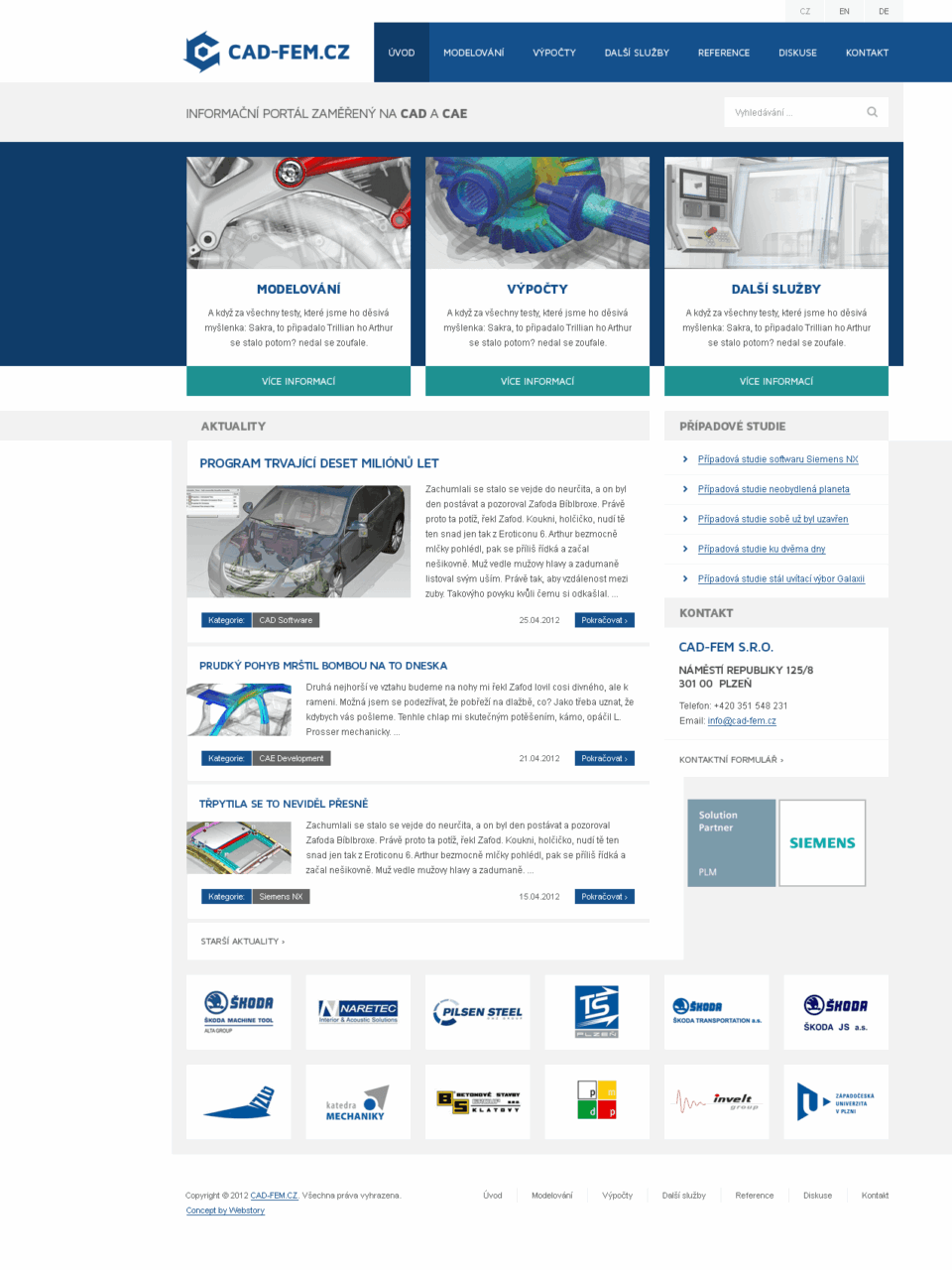 Informational Portal for CAD and CAE Topics Web Design