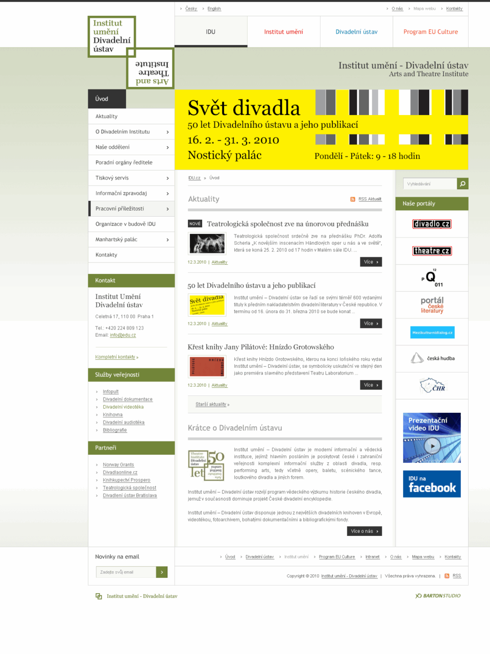 Arts & Theater Institution Informational Website Design