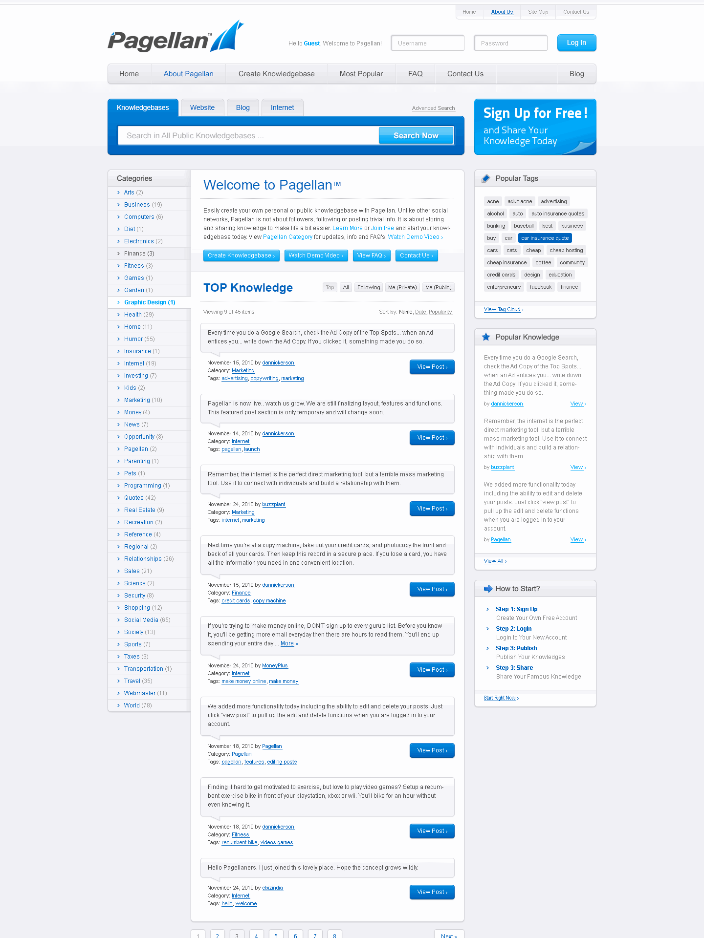 Knowledge Sharing Platform Website Design