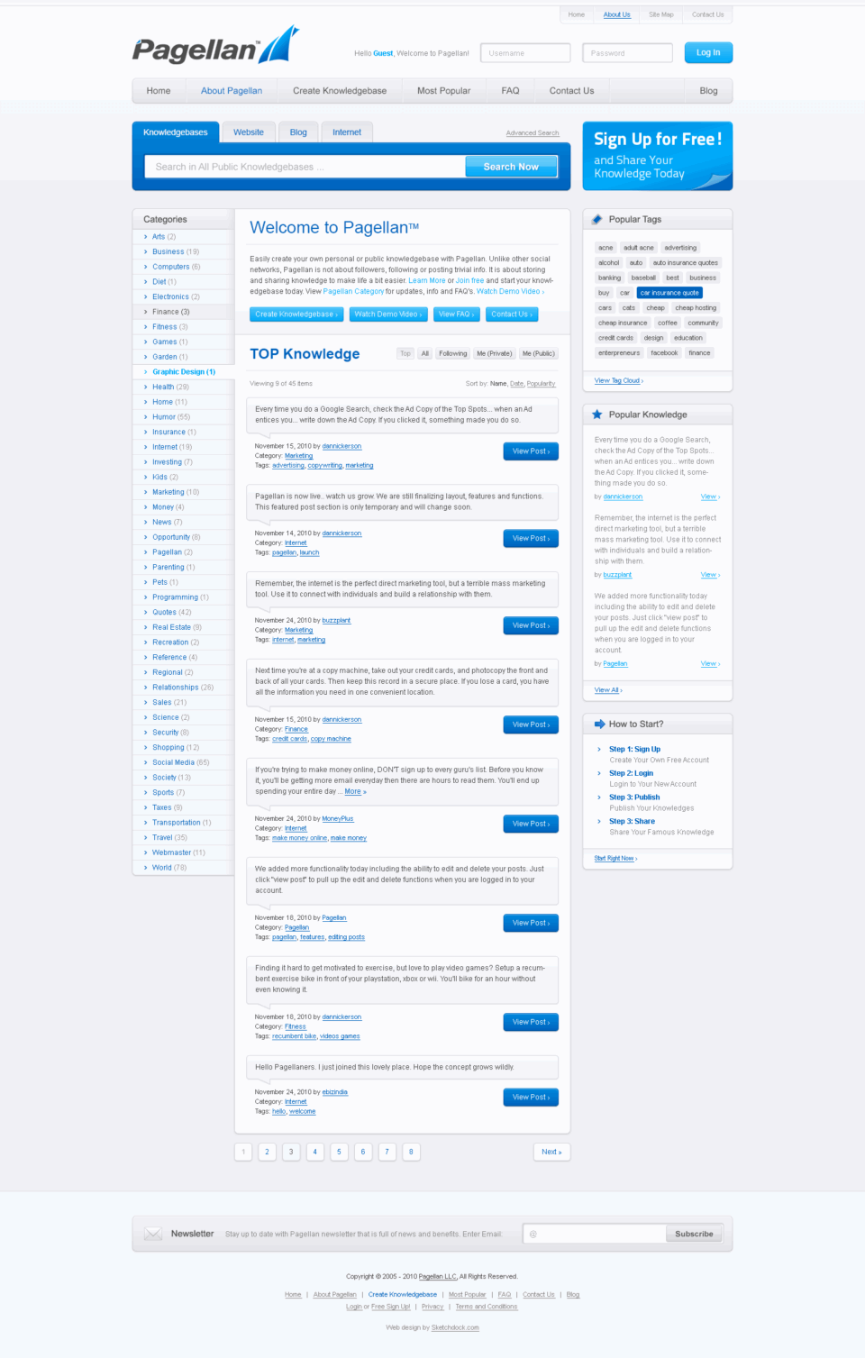 Knowledge Sharing Platform Website Design
