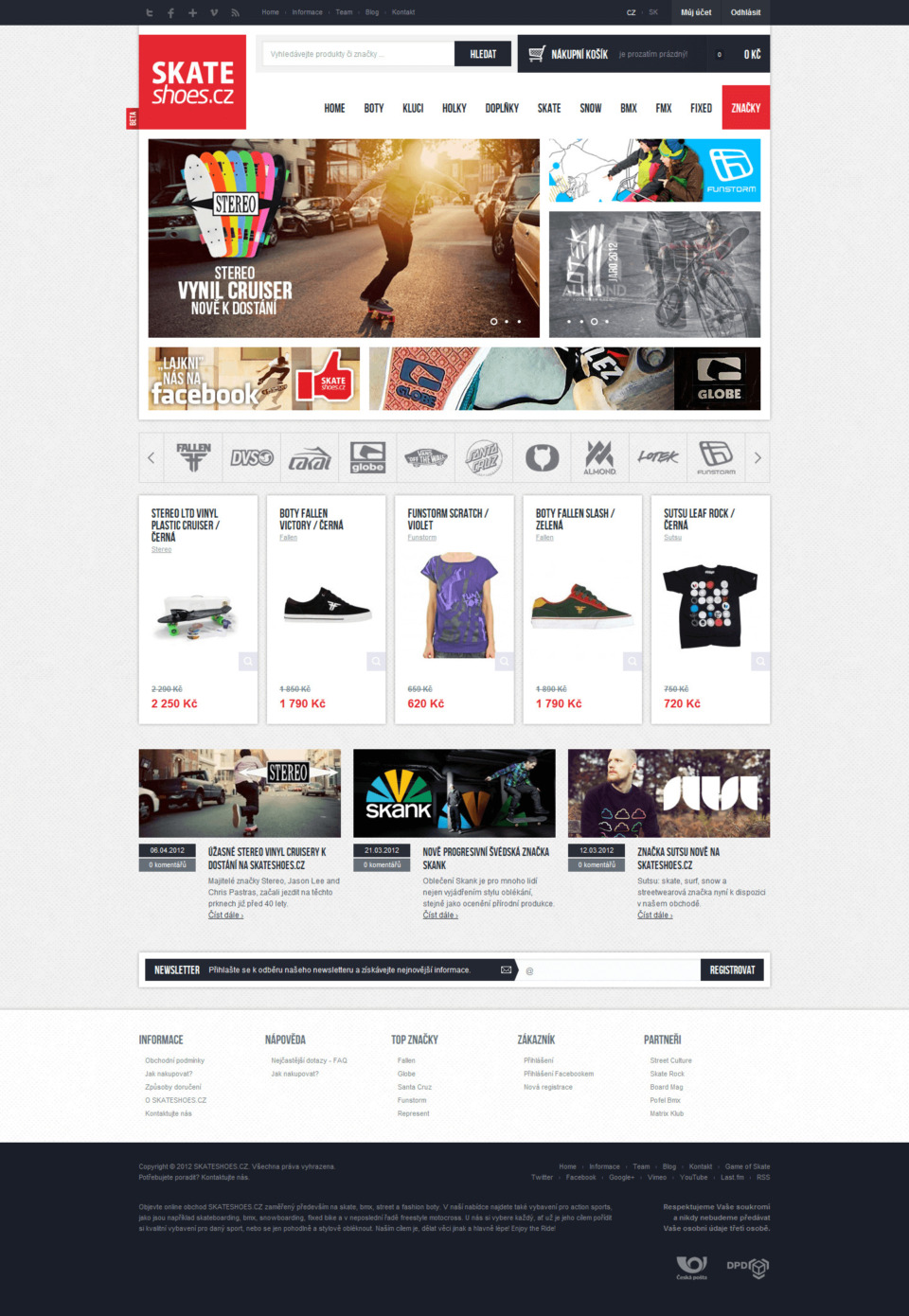 E-commerce for skateboarding gear with Magento