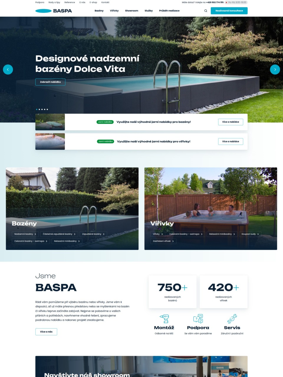Pool and Jacuzzi Retailer Web Development with WordPress