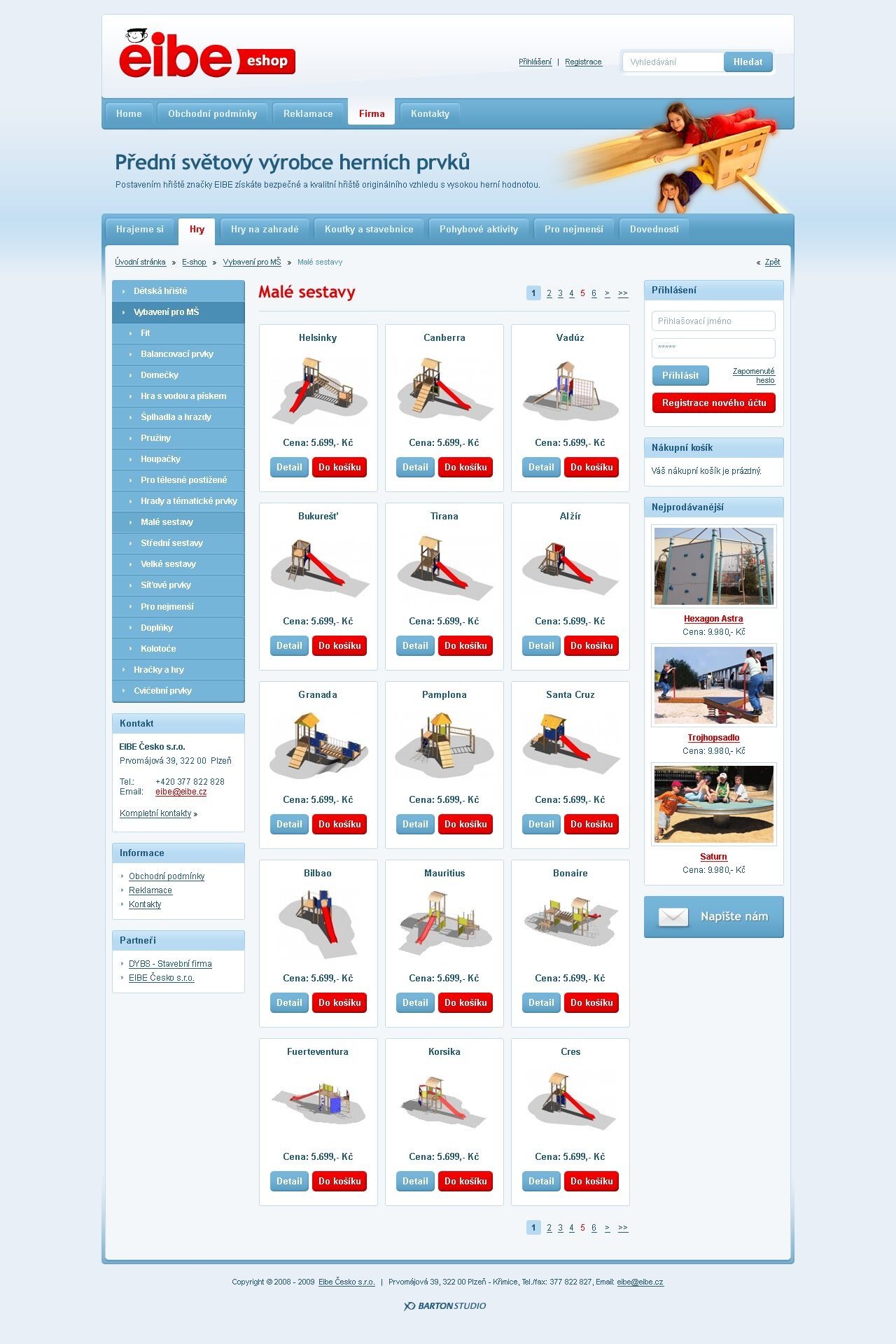 Playground Equipment Catalog Website Design