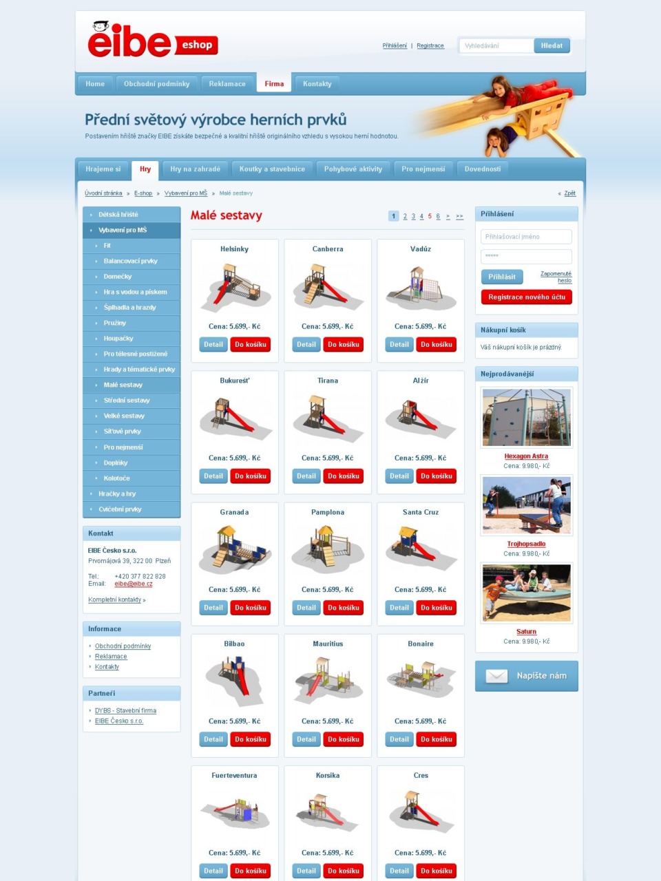 Playground Equipment Catalog Website Design