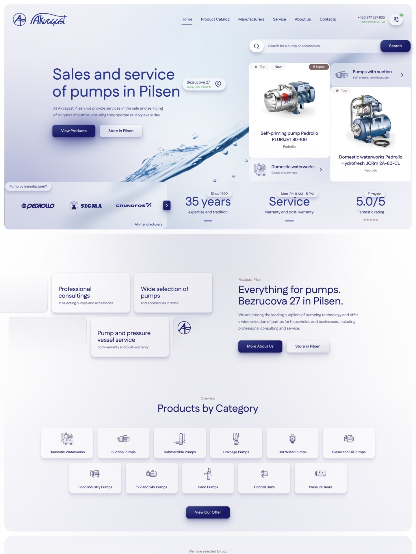 Pump Seller Web Design Prototyping and WordPress Development